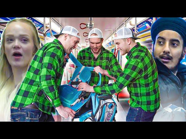 Triplet Stealing Prank on Public Transit