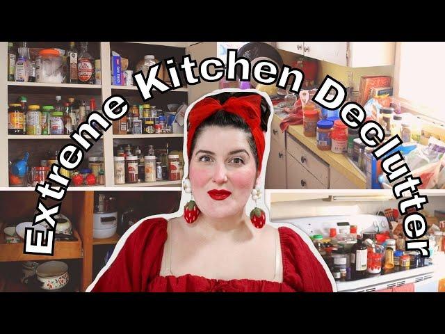 EXTREME Kitchen Declutter Before and After | Weird Gadgets I don't need, Pyrex, and more!