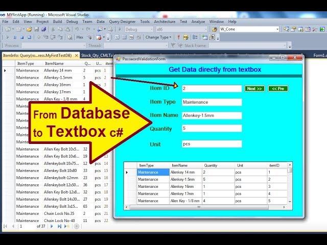 Display Data in Textbox from Database dynamically in c#. Get Text Directly from databse linq .dbml