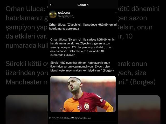 Orhan Uluca: "Ziyech için illa sadece kötü dönemini hatırlamanız gerekmez.