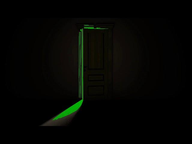 Dark Room With Spooky Squeaking Door green screen