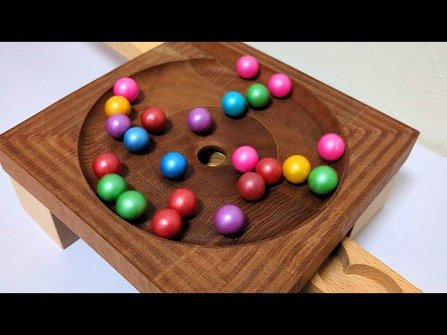 Marble Run ASMR  2 plates & 4 wave slope wooden jump course