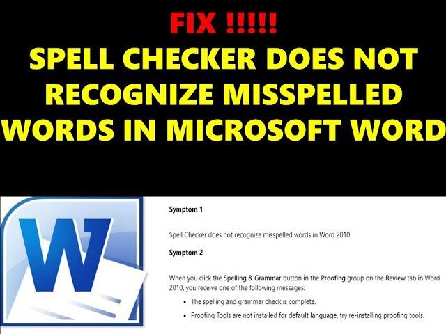 FIX !!! SPELL CHECK NOT WORKING IN WORD 2010