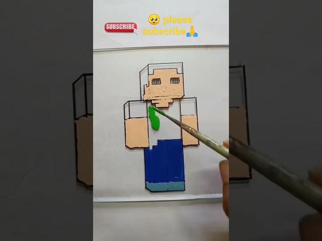 Minecraft Drawing Minecraft Drawing 3D Steve Drawing#shorts#viral#drawing#trending#3ddrawing