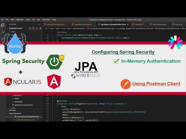 Spring Boot + Spring Security + PostgreSQL + JPA - In Memory Authentication - Part 1