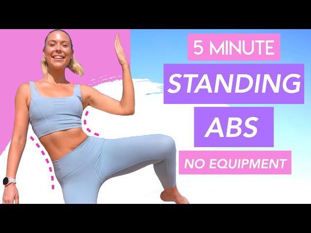 STANDING PILATES ABS WORKOUT  Tight Waist and Flat Abs Workout no equipment