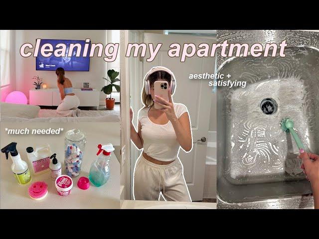 DEEP CLEANING & ORGANIZING my apartment 🫧 (aesthetic + satisfying)