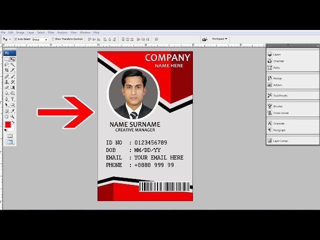 How to make id Card design in Photoshop | make beautiful id card design in Photoshop |