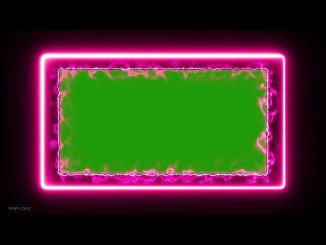 pink neon glow video frame green screen