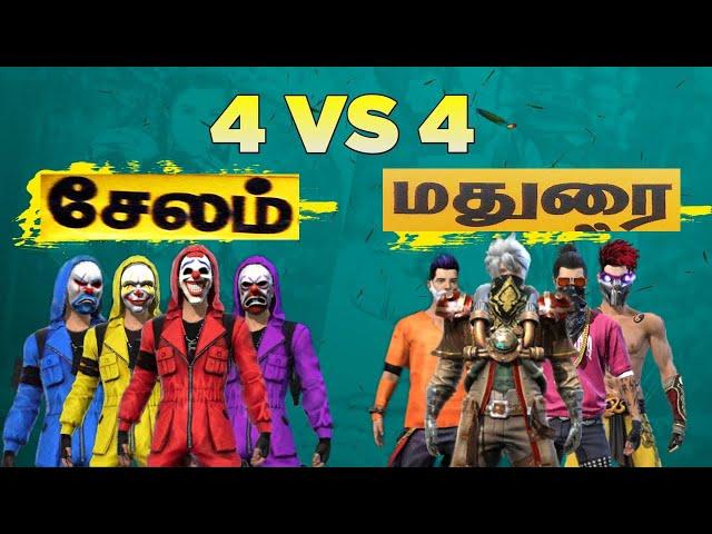 4 VS 4  Pro players Custom Match || Madurai Vs Salem || OP Gameplay -Garena Free Fire 