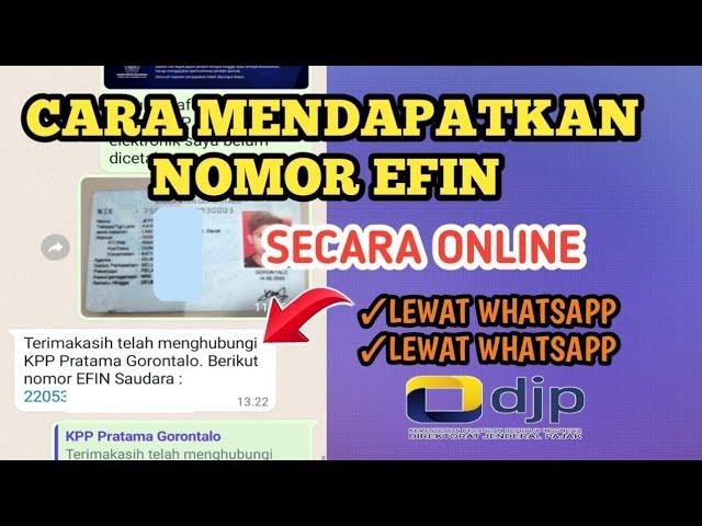 Cara Mendapatkan Nomor Efin Pajak Secara Online di Hp Lewat Whatsapp