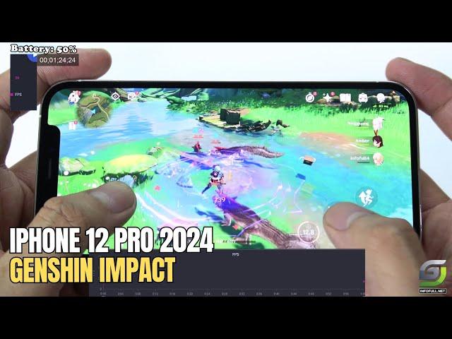 iPhone 12 Pro test game Genshin Impact Max Graphics Update 2024 | Highest 60FPS