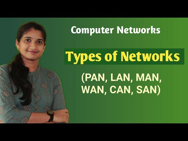 Lec-4: Types of Networks | PAN | LAN | MAN | WAN | CAN | SAN | Computer Network.