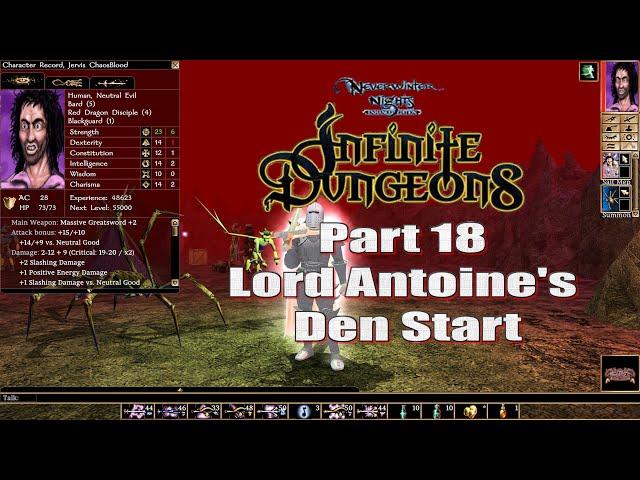 Neverwinter Nights Enhanced Edition Infinite Dungeons Part 18 Lord Antoine's Den Start 4k 60fps