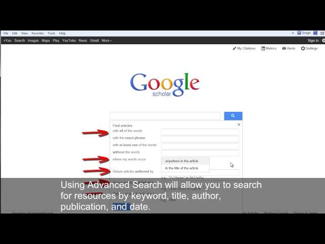 How to use Google Scholar for Academic Research