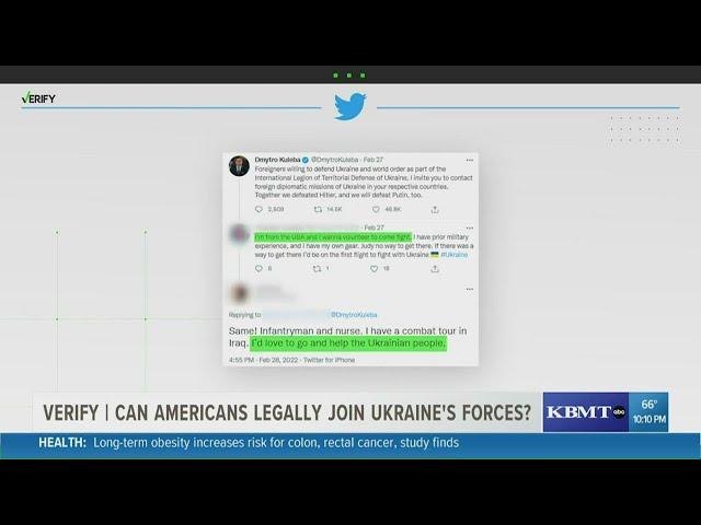 VERIFY: Can Americans legally join Ukraine's International Legion of Territorial Defense?