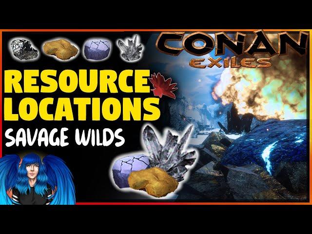 STAR METAL/BRIMSTONE & MORE -RESOURCE LOCATIONS -Savage Wilds Map Mod | Conan Exiles |