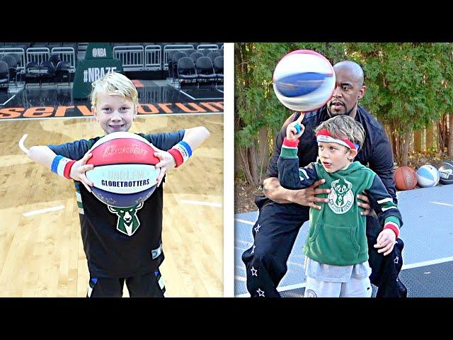 TRICK SHOTS VS The Harlem Globetrotters!