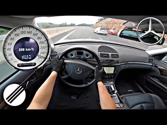 Mercedes-Benz E-Class E500 W211 TOP SPEED DRIVE ON GERMAN AUTOBAHN 