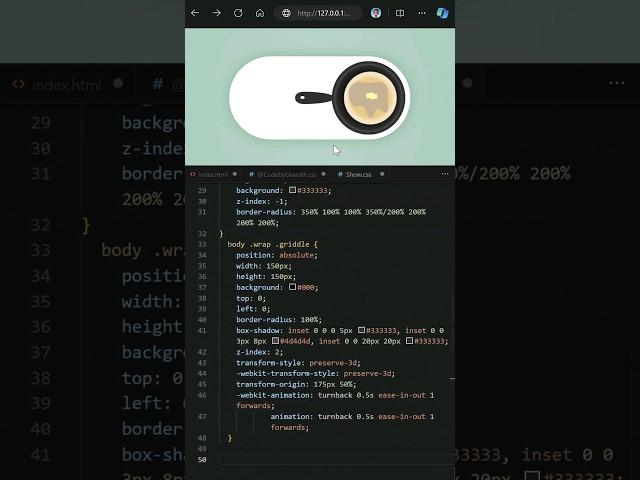 Day 028 - Micro css pancake toggle button animation #coding #webdevelopment #css #html #programador