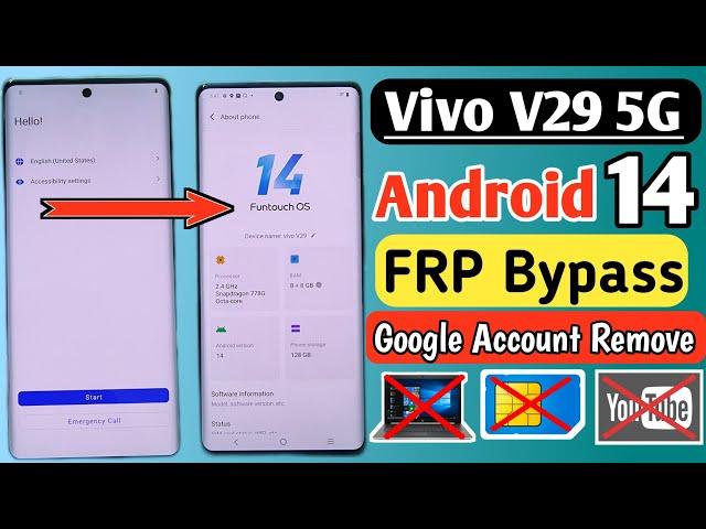 Vivo V29 5G FRP Bypass Android 14 | Vivo (V29/ V29 Pro/ V29e/ V27 Pro/ T2 Pro) FRP Bypass Android 14