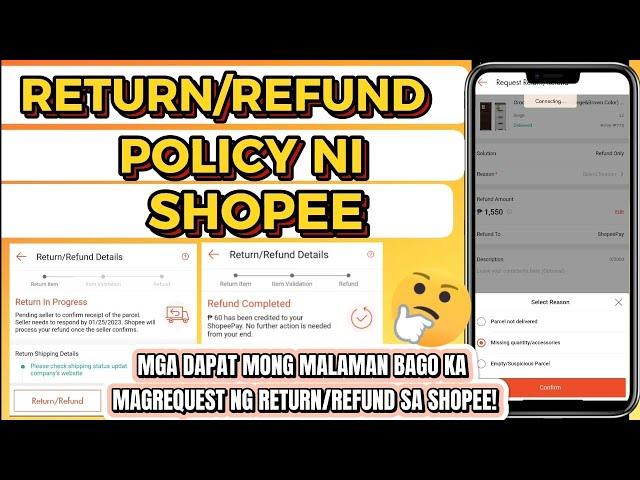 RETURN/REFUND NI SHOPEE NA DAPAT MONG MALAMAN BAGO KA MAGREQUEST! RETURN/REFUND POLICY NI SHOPEE!