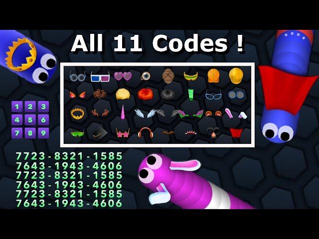 NEW 11 CODES Slither.io - 2021 ALL CODES Slitherio CROWN / WINGS / BUNNY EARS (32 Cosmetics) + A.I.