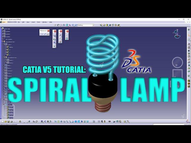 CATIA V5 TUTORIAL: Surface Modelling SPIRAL LAMP! *From START to FINISH*