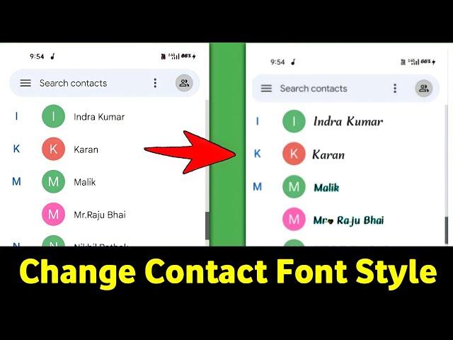 How to change contact name font style / change font style any android phone/Style contact font style