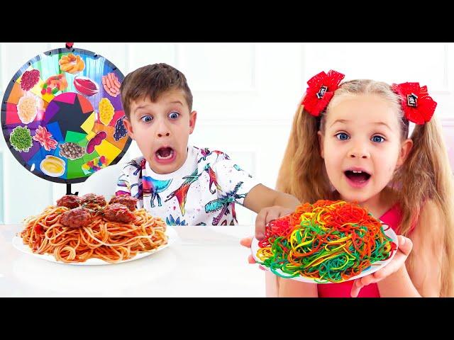 Diana und Roma Mysteriöse Spaghetti-Rad-Herausforderung