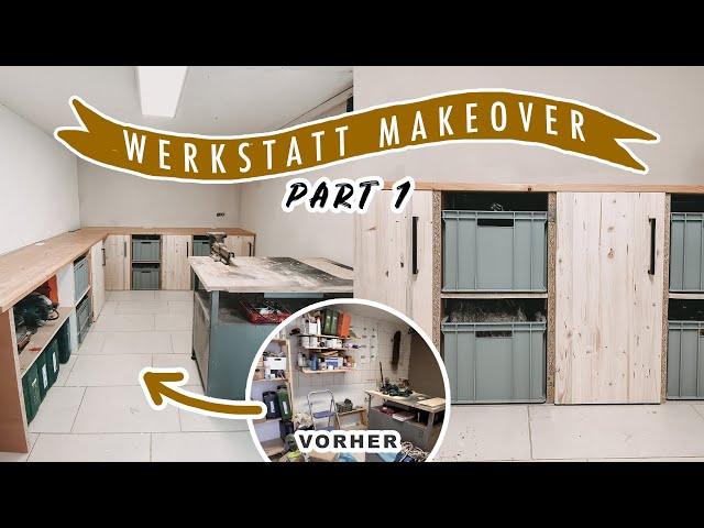 WERKSTATT ROOM MAKEOVER - Garage umbauen & einrichten + DIY Werkbank mit viel Stauraum | EASY ALEX