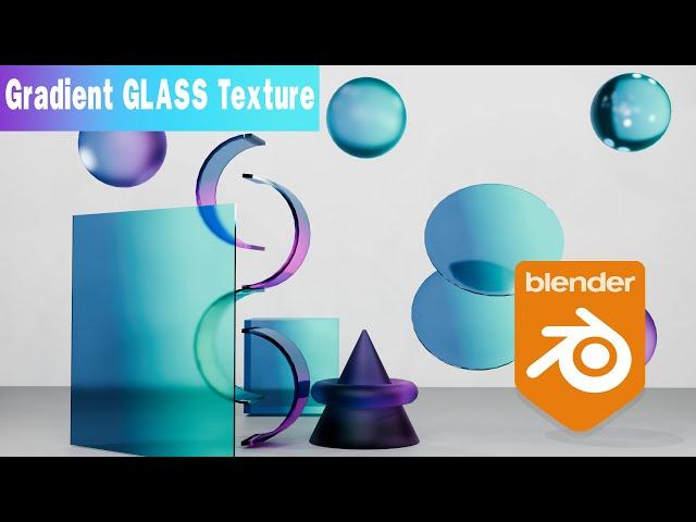 Blender Gradient Glass material tutorial | Procedural #blender #3d #3danimation #blendertutorial