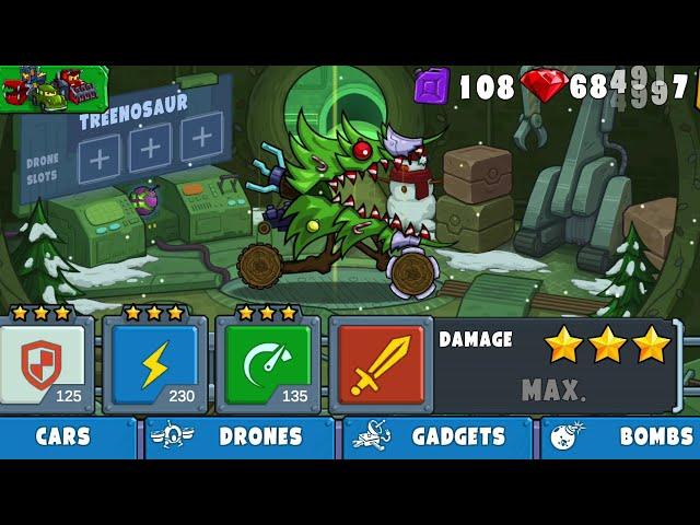 CAR EATS CAR 3 BLIZZARD TREENOSAUR UNLOCKED AND UPGRADED MAX LEVEL GAMEPLAY WALKTHROUGH PART 59