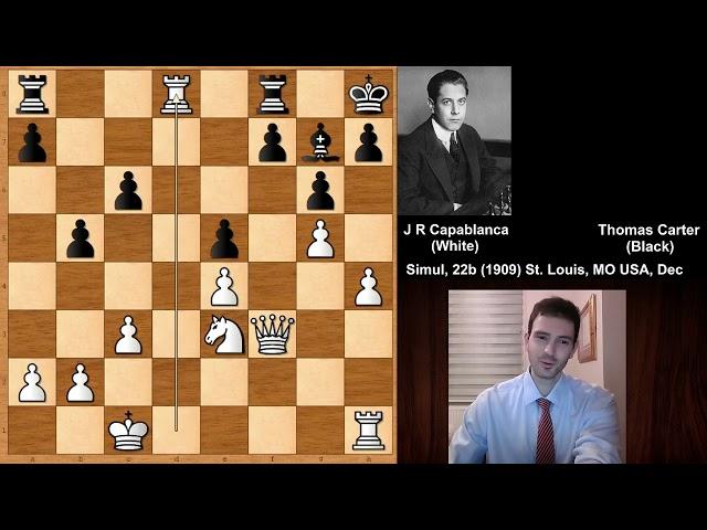 Jose Raul Capablanca vs Thomas A Carter - St. Louis (1909)