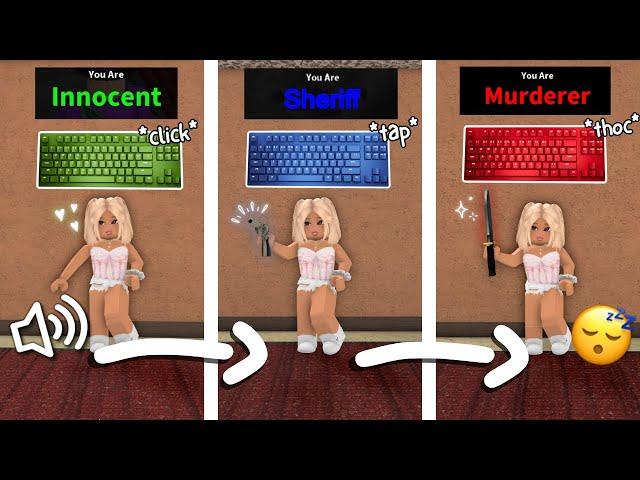 (roblox asmr) MM2 BUT I SWITCH KEYBOARDS EVERY ROUND...