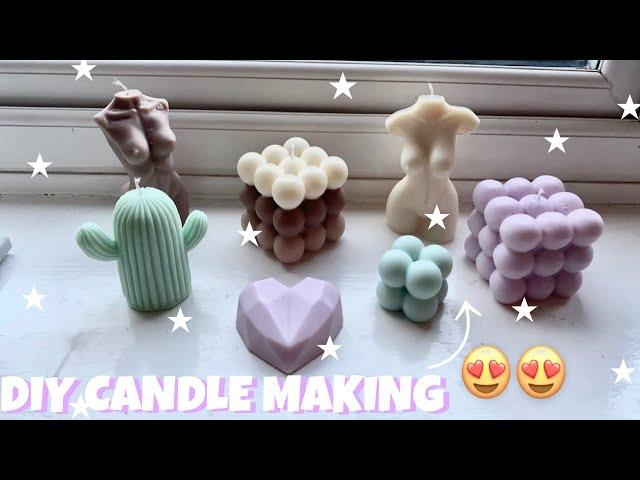 CANDLE MAKING FOR BEGINNERS | USING SOY WAX, BUBBLE CANDLE MOULDS, FEMALE BODY CANDLES & MORE!!