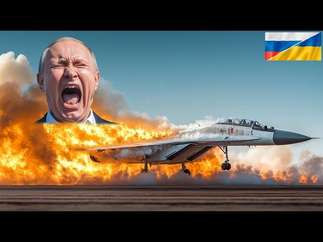 Russia panics! Ukrainian F-16 shoots down Russian air king Sukhoi Su-57!