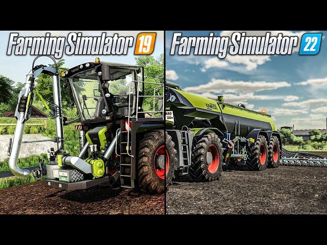 Farming Simulator 22 VS Farming Simulator 19 | Claas Xerion Saddle Trac, New Crops, ...