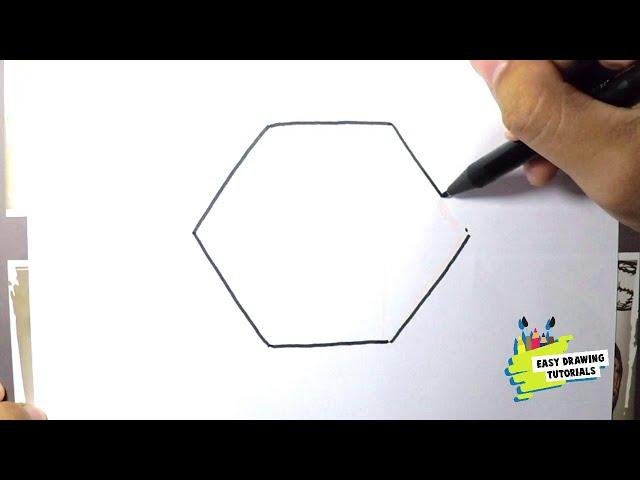 How to Draw Easy hexagon