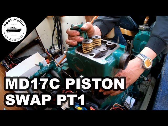 Swapping a piston and cylinder head on VP MD17C pt 1 of 2 - Boat McRill