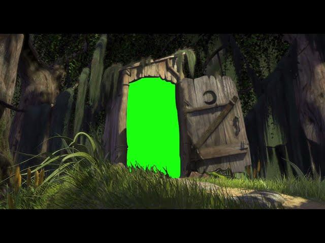 Shrek toilet door open Green Screen