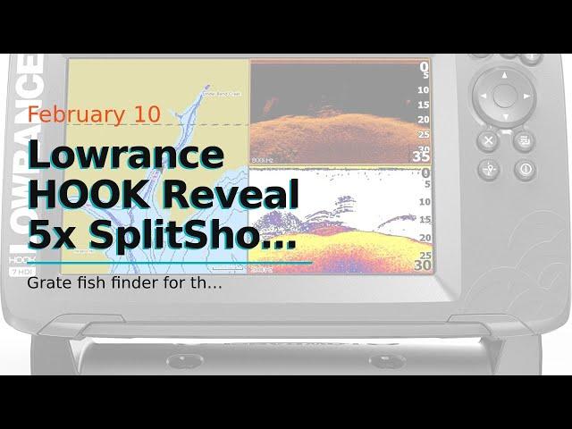 Lowrance HOOK Reveal 5x SplitShot - 5-inch Fish Finder with SplitShot Transducer, GPS Plotter