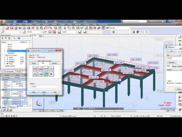 Autodesk Robot Structural Analysis-3D Reinforced Concrete Building  Part 1 Civil Engineering