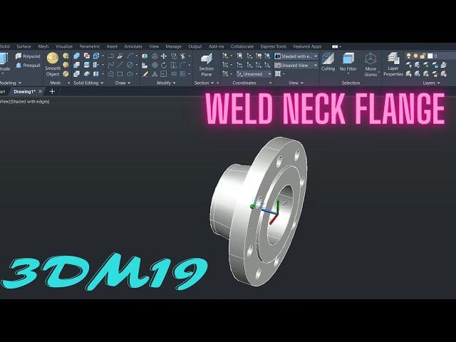 AutoCAD 3D Weld Neck Flange Tutorial | REVOLVE