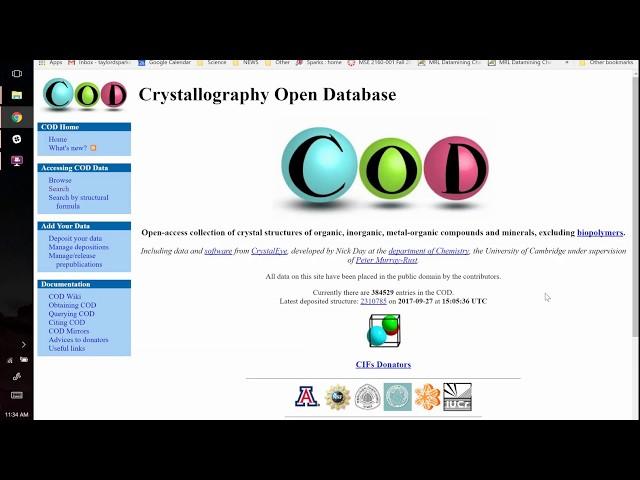 Crystallography Open Database tutorial