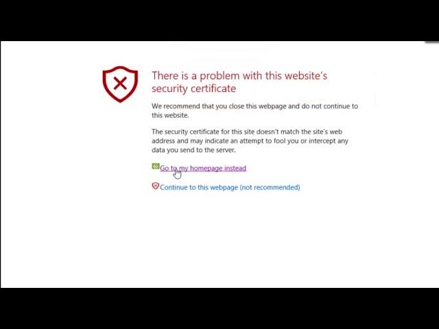 There is a problem website certificate security.