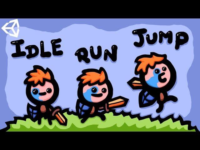 MAKING RUN, IDLE & JUMP 2D GAME ANIMATIONS - UNITY TUTORIAL