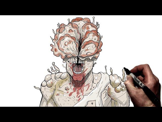 How To Draw Infected (Clicker) | Step By Step | The Last Of Us