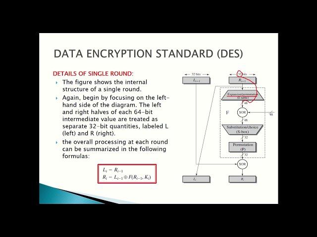 DES encryption:  Expansion and XOR steps