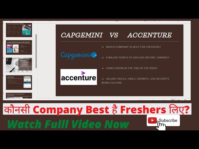 Accenture vs Capgemini | Capgemini vs Accenture | Capgemini inhand salary? Kaunsa Company Best Hai?